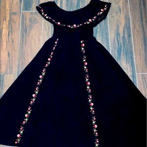 Lulu’s - black - floral - off the shoulder - maxi dress